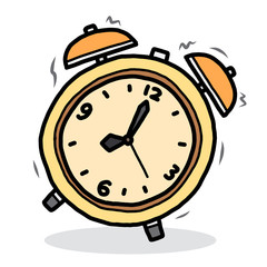 alarm clock / cartoon vector and illustration, hand drawn style, isolated on white background.