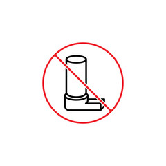 no inhaler sign on white background