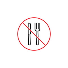 no cutlery sign on white background