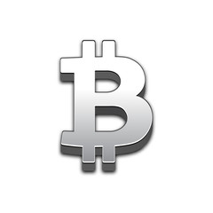 Obraz premium Bitcoin isolated web vector icon. Bitcoin trendy 3d style vector icon. Raised symbol illustration. Eps 10. Bitcoin symbol vector icon for your web site design, internet, graphic interface, business.