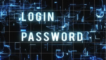 Entering Login and Password with Access Allowed Result on Modern technology background. Internet Technology Safety Concept.