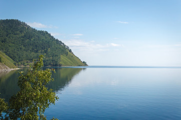 Idyllic landscape of Lake Baikal, Siberia, Russia - on a day in summer 2017