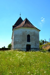 Ruins. Fortified medieval saxon evangelic church in the village Rotbav-Rohrbach, Transylvania,...