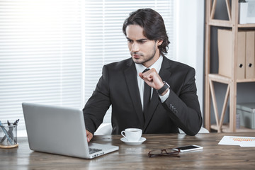 Business man working in the office job concept