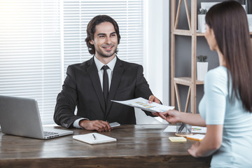 Business man working in the office job concept