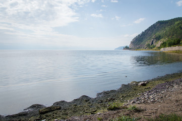 Idyllic landscape of Lake Baikal, Siberia, Russia - on a day in summer 2017