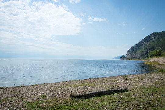 Idyllic landscape of Lake Baikal, Siberia, Russia - on a day in summer 2017