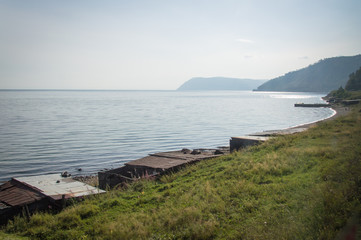 Idyllic landscape of Lake Baikal, Siberia, Russia - on a day in summer 2017