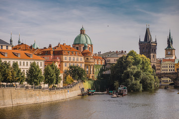 prague town czech republic bridge