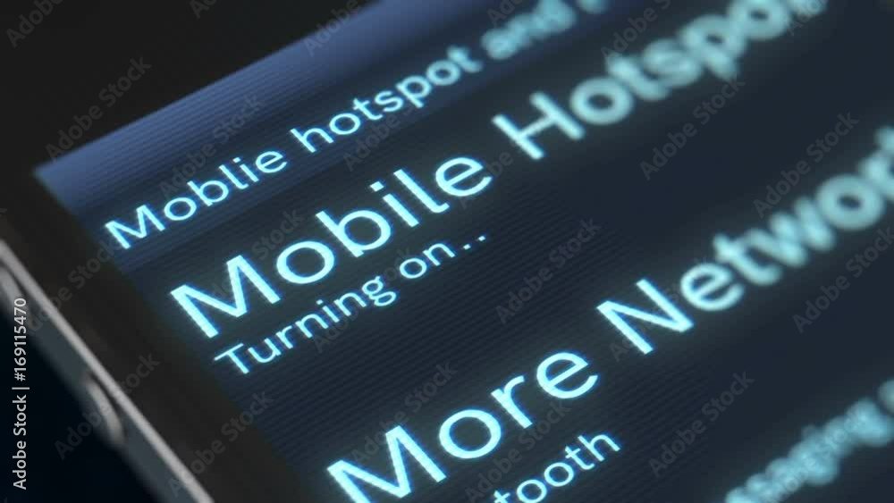 Poster futuristic 3d rendering of the icons and inscriptions with mobile wi-fi hotspot on and off in light 