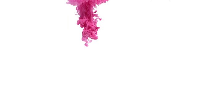 Pink ink in water shot with a high speed camera. Make your next amazing motion graphics projects or visual effects composites feel organic and high quality. Use for backgrounds, overlays or