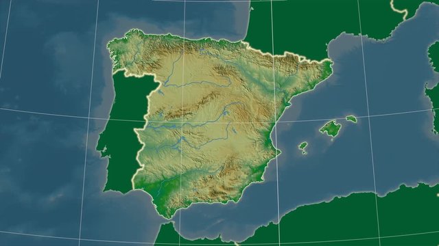 Spain and neighborhood. Physical