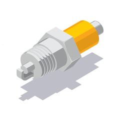 Isometric spark-plug icon