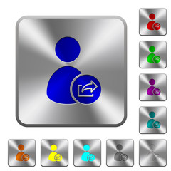 User account export data rounded square steel buttons