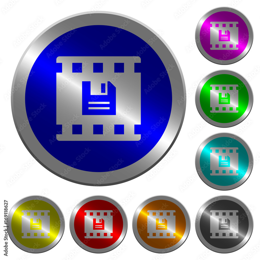Poster Save movie luminous coin-like round color buttons