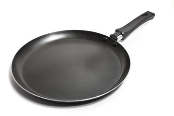 Frying pan for pancake isolated on white