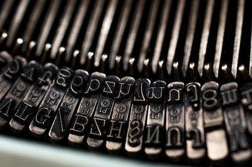 Numbers and letters on an old type writer