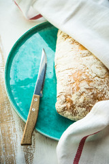 Fresh baked ciabatta bread