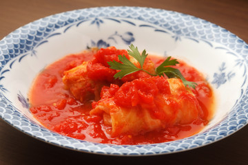 トマト煮込みのロールキャベツ