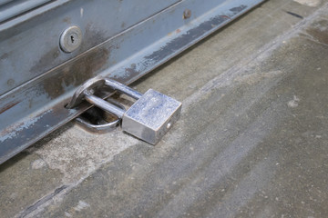 Old lock on the door,master key