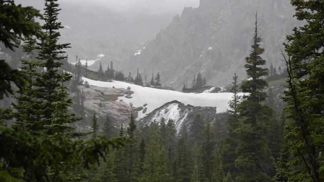 Melting Glacier Snow near lake Isabelle
