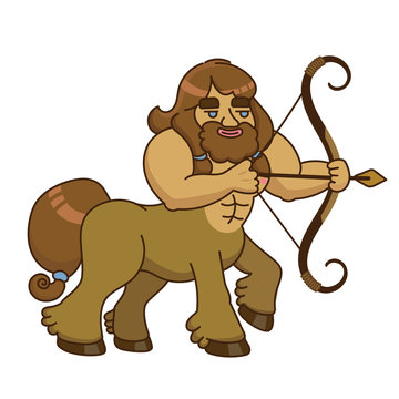 Vector illustration of a centaur with a bow and arrow