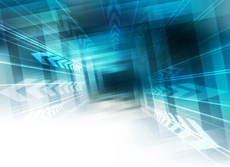 Blue design with arrows