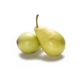 Ripe pears isolated on white background