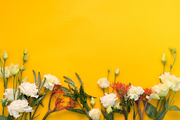 Flowers on a yellow background