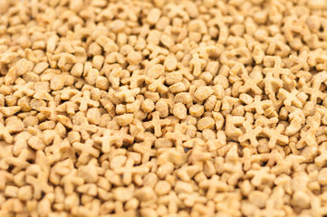 Lot of dry brown cat food