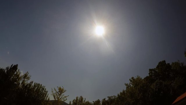 Total Solar Eclipse in time lapse. In totality planets Jupiter (left) and Venus (right) are visible in the dim sky inRobinsville, North Carolina, USA on August 21, 2017