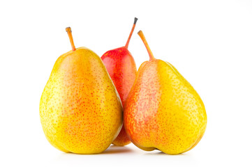 Pears closeup isolated on white background