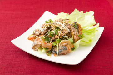 さば缶のキムチ和え