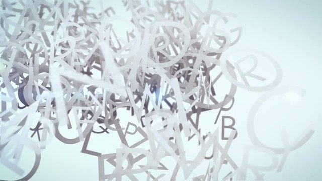 Different Letters in the air. Depth of fields.