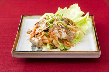 さば缶のキムチ和え