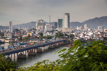 Fototapeta na wymiar view over Nha Trang and river Kai from Po Nagar cham towers