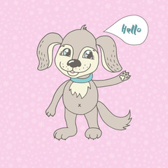 Cute dog in cartoon style