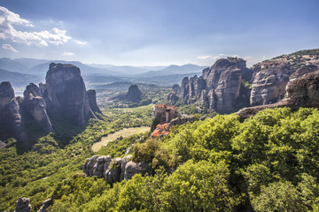 Greece Kalambaka Meteora Monasteries Landscape