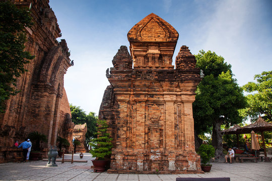 the towers of Po Nagar near Nha Trang in Vietnam. Towers were built by the Cham civilization