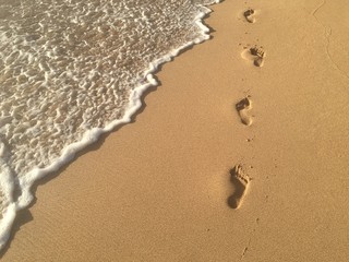 Walking on the beach 