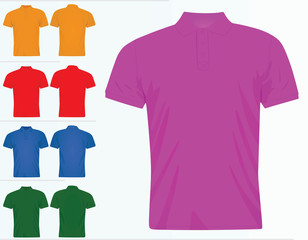 Colorful set of men polo t shirt. vector illustration