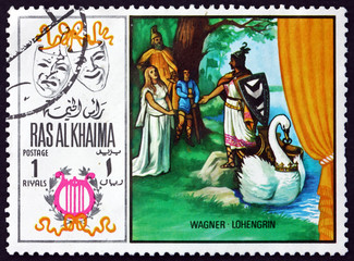 Postage stamp Ras al-Khaimah 1969 Lohengrin by Richard Wagner