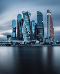 Obraz na płótnie Canvas View at Moscow-city skyscrapers in the business district of the Russian capital