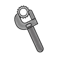 wrench tool with nut vector illustration design