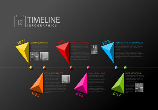 Faceted Shapes Timeline Infographic Layout