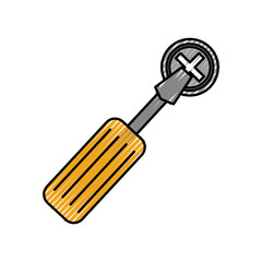 screwdriver tool with screw vector illustration design