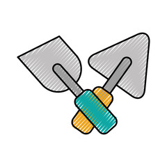 cross spatulas of construction icon vector illustration design