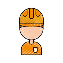 construction worker avatar character vector illustration design