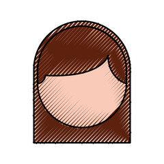cute woman head character vector illustration design