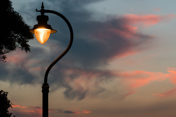 Lamp post during dusk